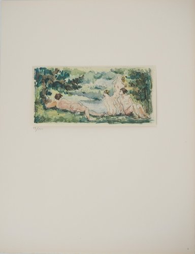 Paul Cezanne, Bathers Resting, Lithograph and Stencil for