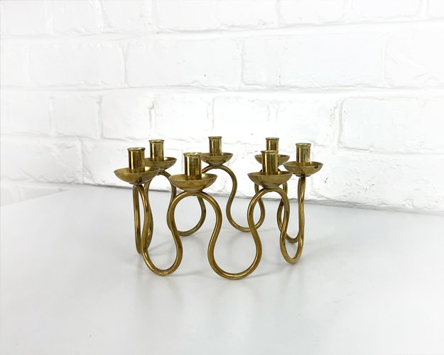 Swedish Modern Brass Candelabra by Lars Holmström for Svenskt Tenn