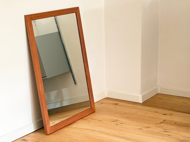 Teak Wall Mirror by Kai Kristiansen for Aksel Kjersgaard, 1950s