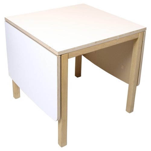 Model 517 Flap Table in Oak with White Laminate Top for sale at Pamono