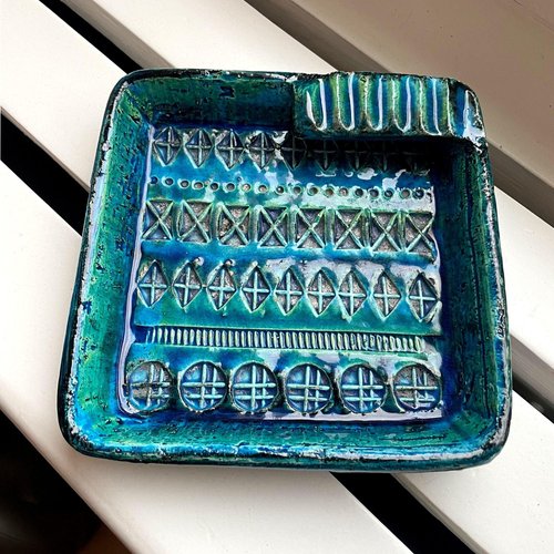 italian-square-teal-ashtray-by
