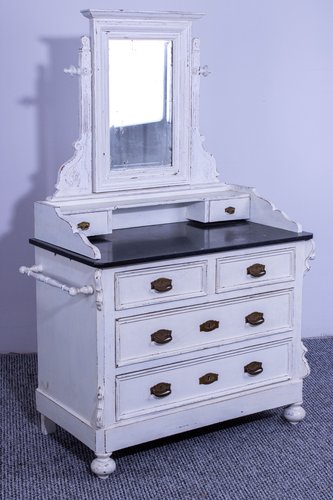white dresser grey top Farmhouse 9 Drawer Dresser, 55” Wood Dresser for Bedroom Wide Chests o –  SYESWAY main image 0