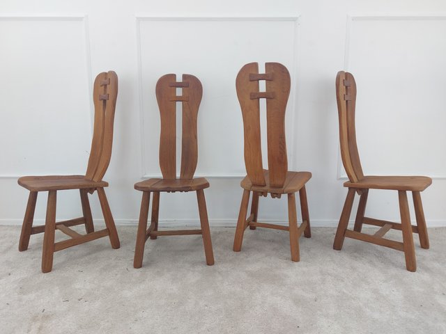 De Puydt チェア Belgian Brutalist Chairs by De Puydt, 1960s, Set of 4 for sale at