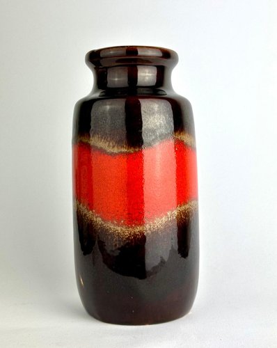 213-20 Red and Black Fat Lava Ceramic Vase from Scheurich