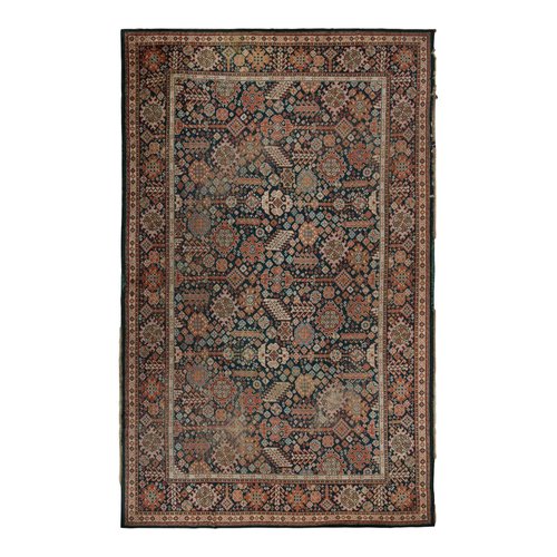 Antique Axminster Rug with Blue Geometric Pattern for sale at Pamono