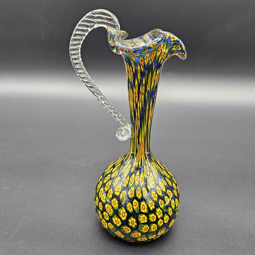 Murano Murrine Glass Vase by Fratelli Toso for Made Murano Glass