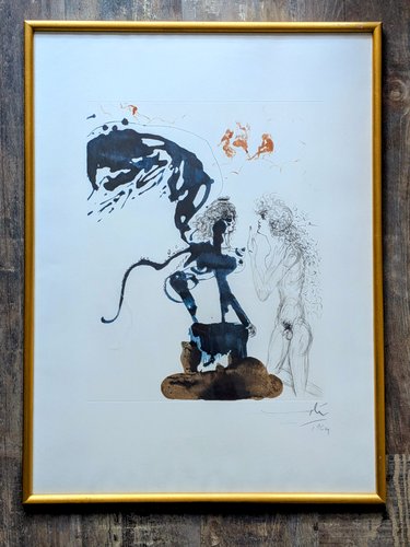 Salvador Dalí lithograph 限定175 Salvador Dali, Oedipus and Sphynx, 1963, Etching, Framed for sale