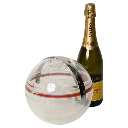 Vintage Italian Plastic and Chrome Ball-Shaped Ice Bucket from Vintage Italian Plastic and Chrome Ball-Shaped Ice Bucket from