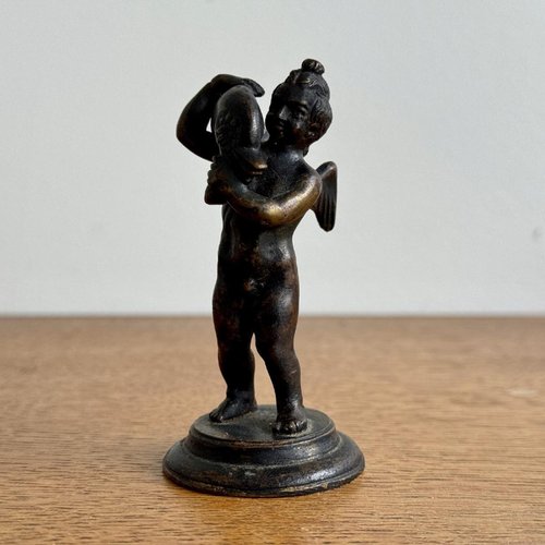 Bronze Sculpture of Angel Carrying Dolphin for sale at Pamono