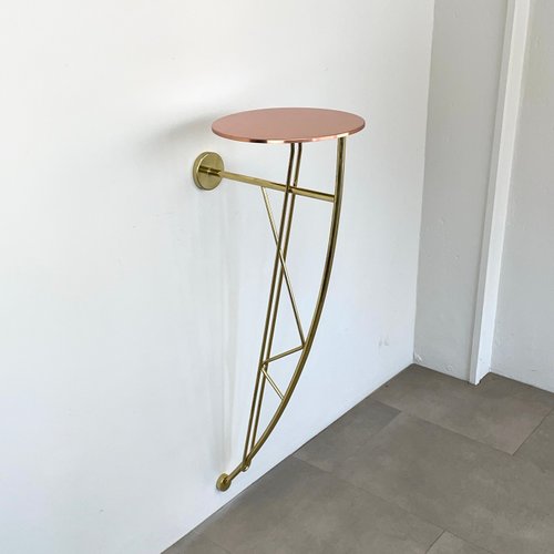 Driade Console Wall-Mounted Console Table in Brass and Copper from Driade, Italy ...