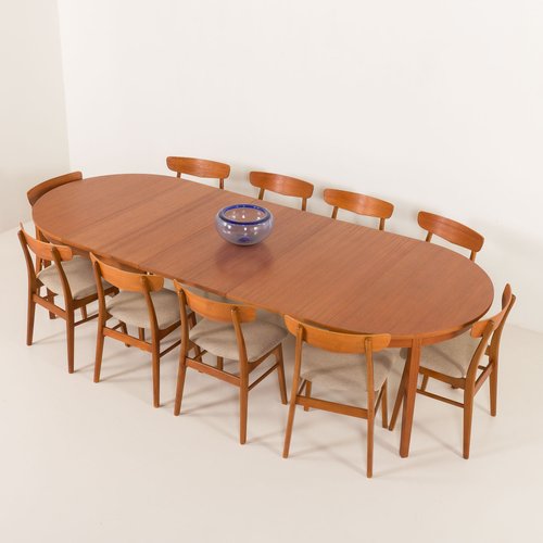 Teak Extendable Dining Table by CJ Rosengaarden, Denmark, 1960s