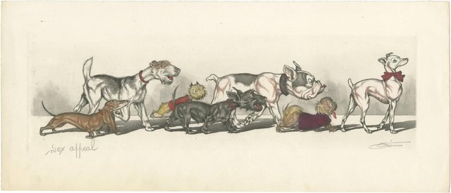 Boris Oklein, Dirty Dogs of Paris, 1930, Etching for sale at Pamono