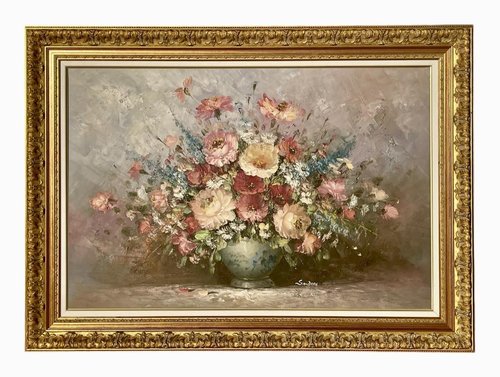 Edmond Sanders, Bouquet of Flowers, Oil Painting for sale at Pamono
