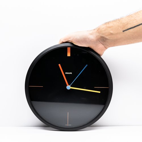 Vintage Wall Clock from Philips, 1980s for sale at Pamono