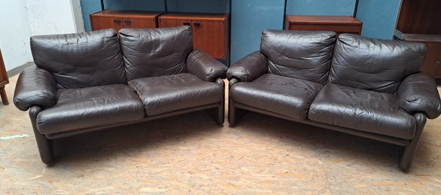 Coronado Sofas in Leather by Afra & Tobia Scarpa for B&B Italia