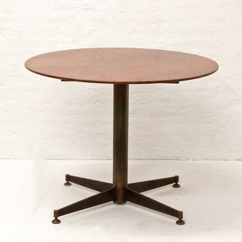 Italian Small Round Dining Table 1950s, Small Round Pedestal Kitchen Table