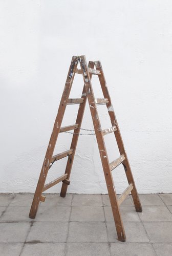 Echelle simple bois longueur 354 cm base évasée