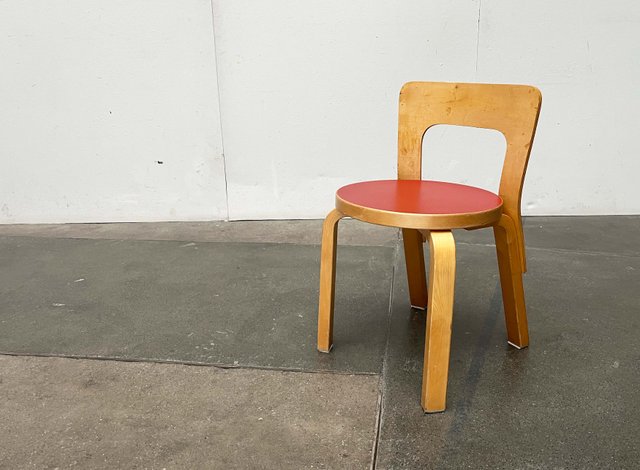 artek Ｎ65 ビンテージキッズチェア　廃盤レッド vintage-red-linoleum-n65-