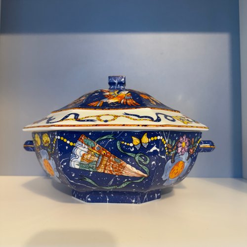 Marqueterie Soup Toureen from Hermès, 1990s for sale at Pamono