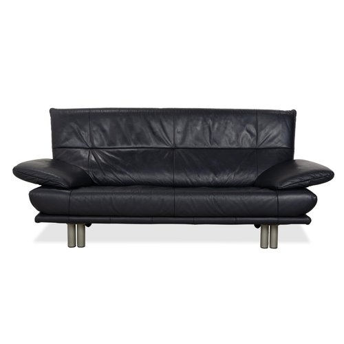 Dark Blue Leather BMP 418 Two-Seater Sofa from Rolf Benz for sale at Pamono