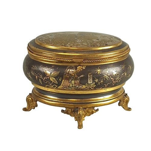 ZJchao Portagioie In Bronzo Stile Vintage Con Motivi Floreali, 12,8x8,5x6,5 Cm, Per Donna E Ragazza