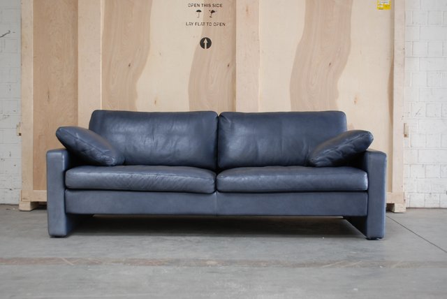 vintage conseta blue leather sofa from cor for sale at pamono