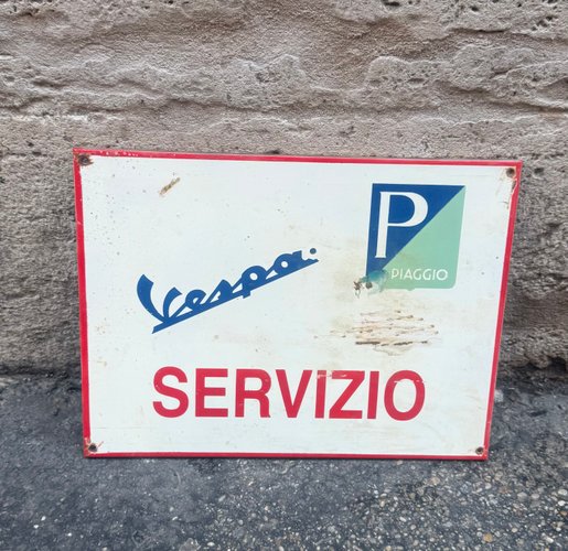 インテリア木製看板PIAGGIO検)アドバタイジングVESPAITALY60s Vintage Piaggio Vespa Sign, 1960s for sale at Pamono