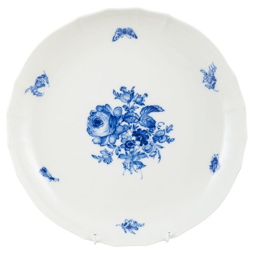 Meissen ブルー花柄 プレート1850〜1860年 保証書付 C−2840 Porcelain Blaue Blume Plate with Floral Pattern from Meissen for