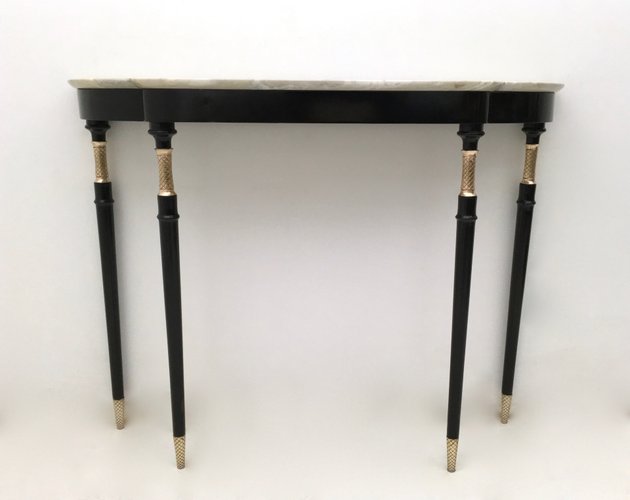 Console Table With White Carrara Marble Top 1950s For Sale At Pamono