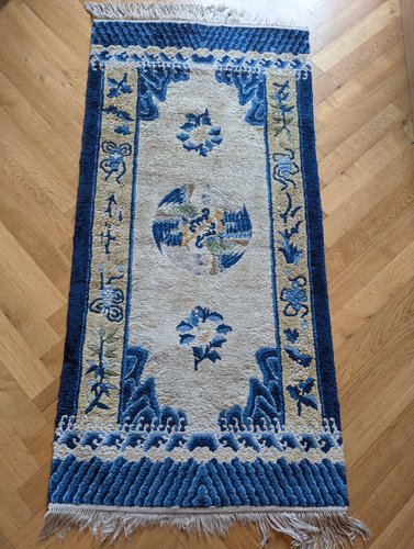 Small Hand-Knotted Silk Rug, 1960s for sale at Pamono