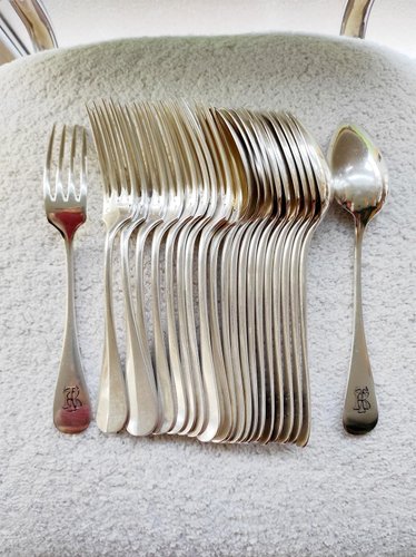 Antique Table Cutlery for Twelve People from Christofle, 1800s