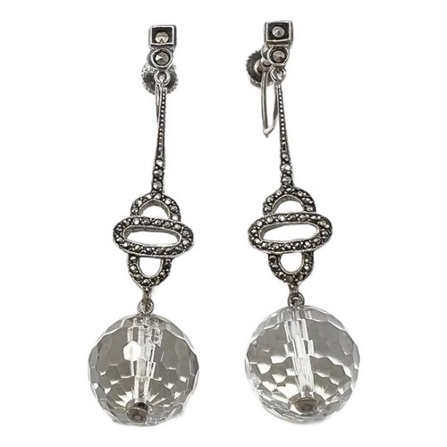 Orecchini Pendenti Art Déco Gemondo – Argento 925 Con Onice Nero E Marcasite – Ispirati Agli Anni '20 – Regalo Di Classe