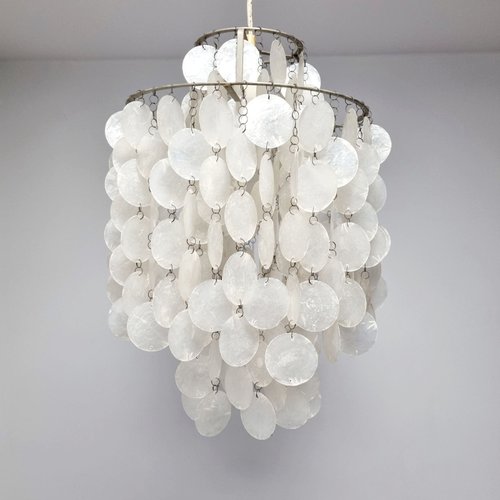 Mid-Century Modern Fun 1DM Shell Chandelier by Verner Panton for