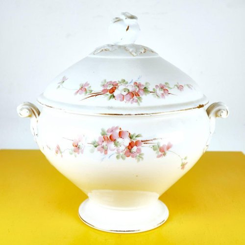 Suppenterrine mit Blumendekor von Ginori bei Pamono kaufen