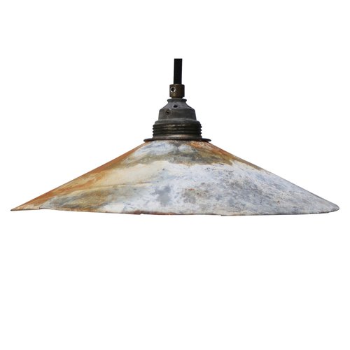 Vintage Industrial Rust Zinc Metal Pendant Lamp for sale at Pamono