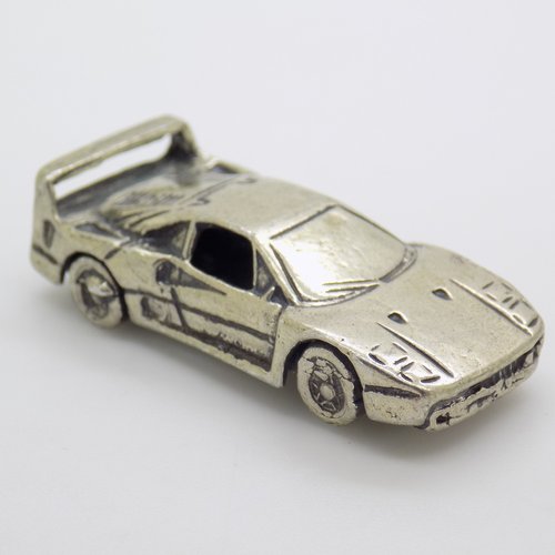 Vintage Italian Handmade Silver F40 Ferrari Sport Car Figurine