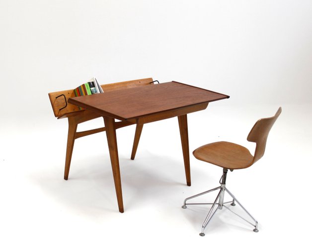 Vintage Desk in Oak by Marcel Gascoin, 1940s for sale at Pamono