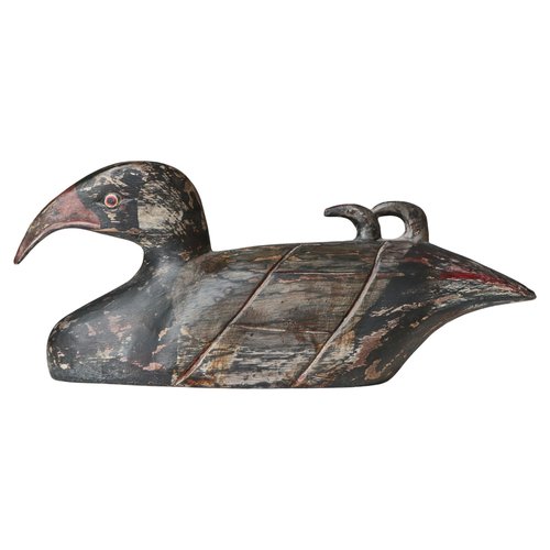 Scandinavian Folk Art Carved Decoy Duck, Denmark, 1910s for sale