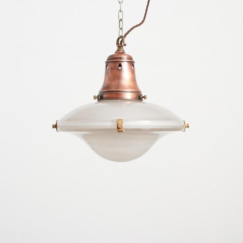 Vintage Holophane Ripple-Lite Church Pendant Light, 1920s for sale