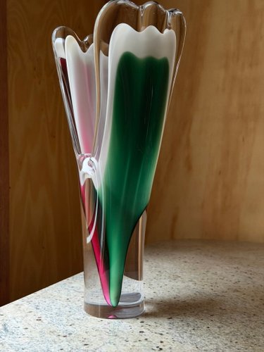 Coquille Vase in Art Glass from Flygsfors, Sweden, 1950s-1960s for