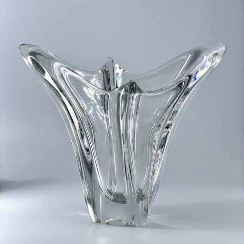 Vintage Sculptural Crystal Vase from Daum, France, 1970s for sale
