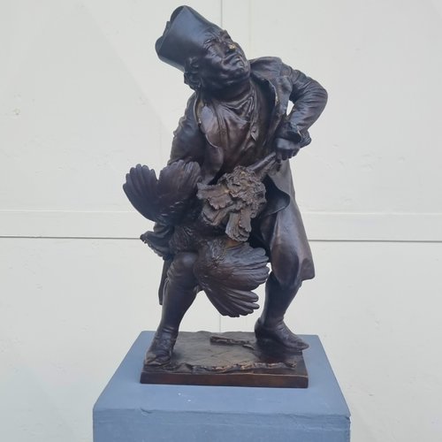 Strangling Turkey Sculpture of a Priest Strangling a Turkey, 20th Century, Bronze for ...