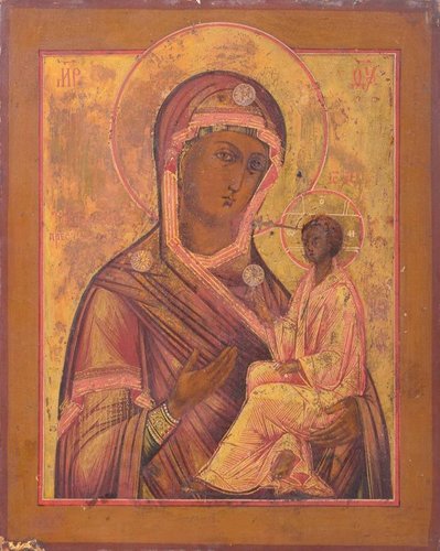 Russian Icon of the Mother of God with Child, 1800s for sale at Pamono