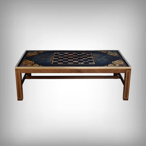 Large 20th Century Mahogany Chessboard Coffee Table in the style