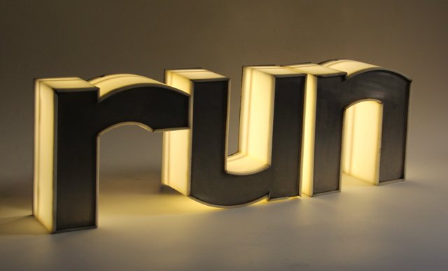 One Letters Running Mid-Century Modern Illuminated Run Letters, 1970s, Set of 3 for sale at ...
