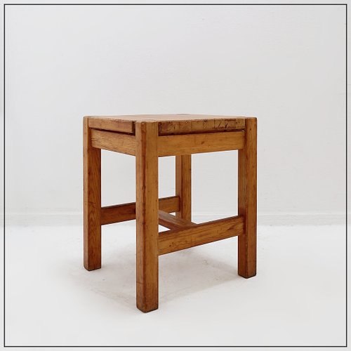 Mid-Century Modern Brutalist Hongisto Stool by Ilmari Tapiovaara
