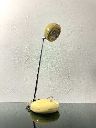 Lampe De Table Vintage Télescopique Années 70 - Style Space Age Sputnik - Chromé Et Marron