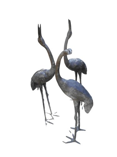 Vintage Bronze Cranes, 1970s, Set of 3 for sale at Pamono