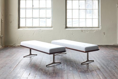 NYC Bench with Custom Chrome Legs from Bernhardt for sale at Pamono
