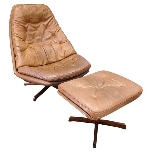 Set of MS68 Lounge Chair and Ottoman by Madsen & Schubell, 1960s for ...